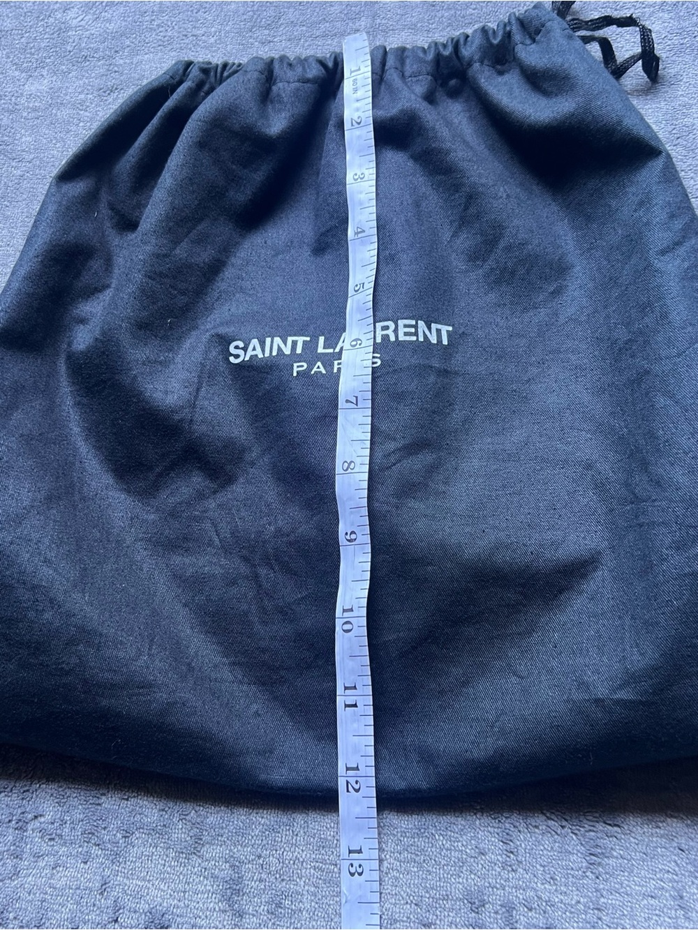 Black Saint Laurent Dust Bag With DrawString 13.5” x 12” Lined Italy YSL - Picture 8 of 9